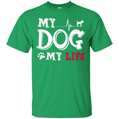 Dog Lovers T-shirt My Dog My Life Irish Green
