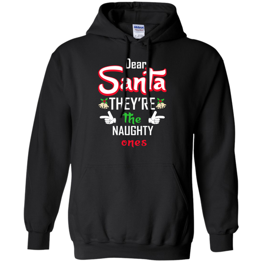 Christmas T-Shirt Dear Santa They're The Naughty Ones Black