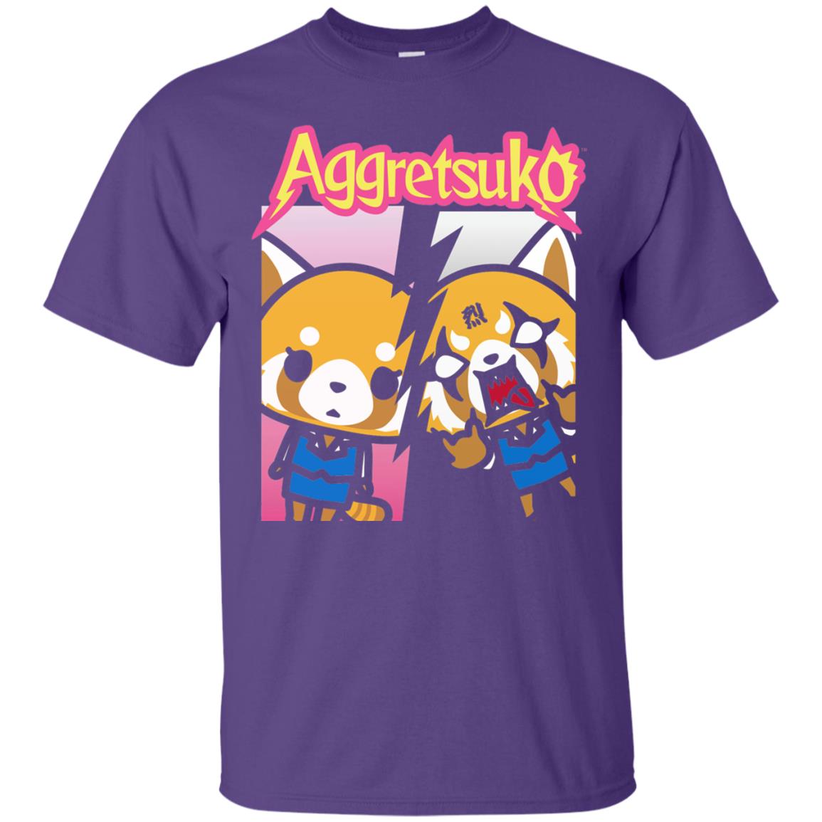 Aggretsuko Split Personality T-shirt Purple