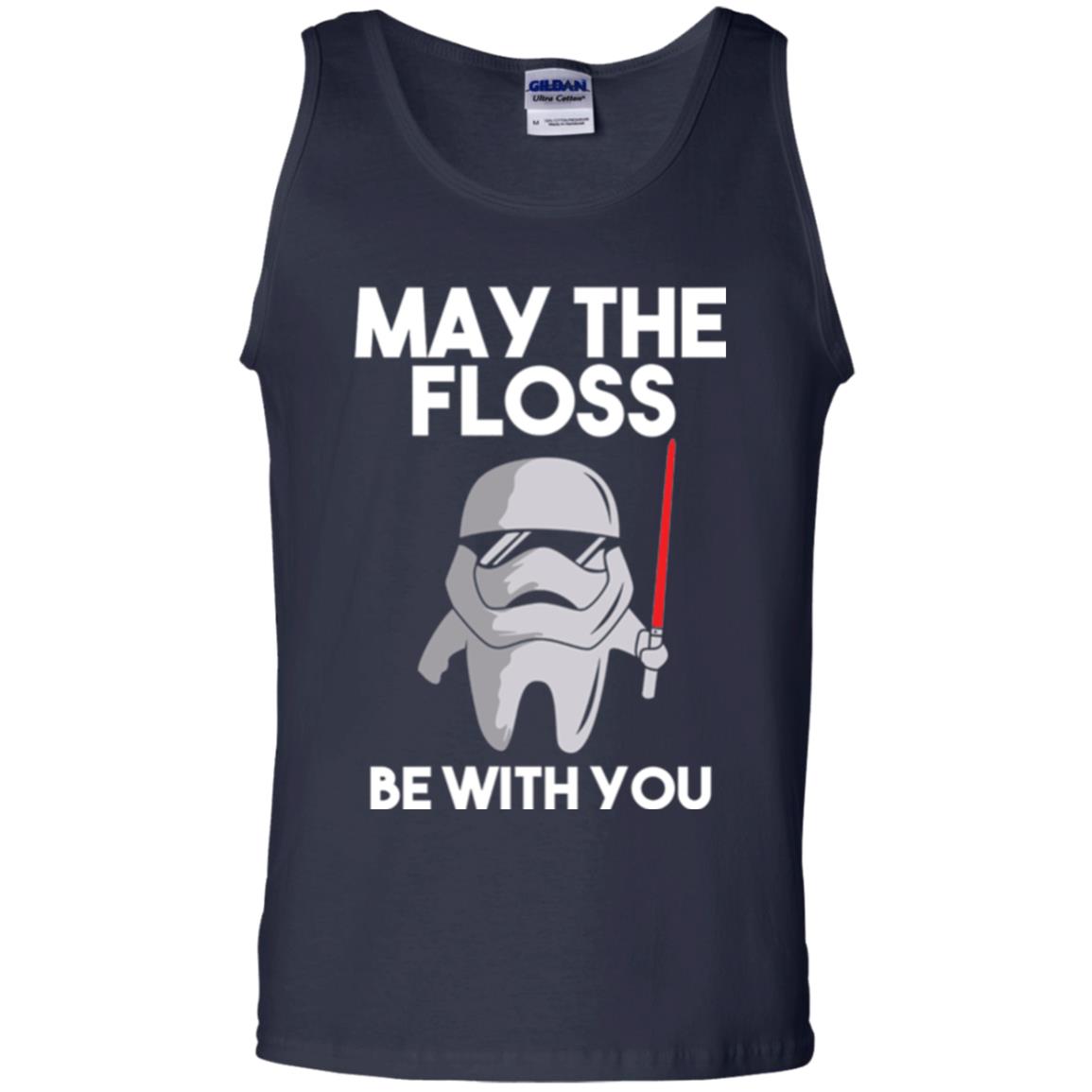 Dentist T-shirt May The Floss Be With You T-shirt Navy