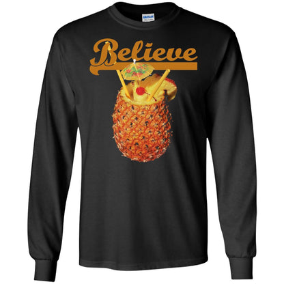 Believe Pineapple Cuptropical Drink T-shirt Black