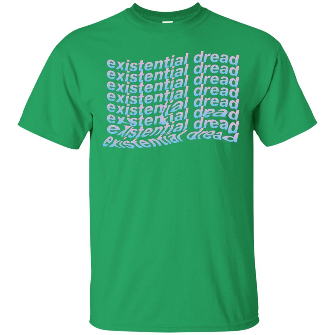 Existential Dread Waves Melting Distortion Aesthetic T-shirt Irish Green