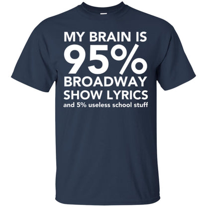 Musical T-shirt My Brain Is 95_ Broadway Show Lyrics And 5_ Useless School Stuff Navy