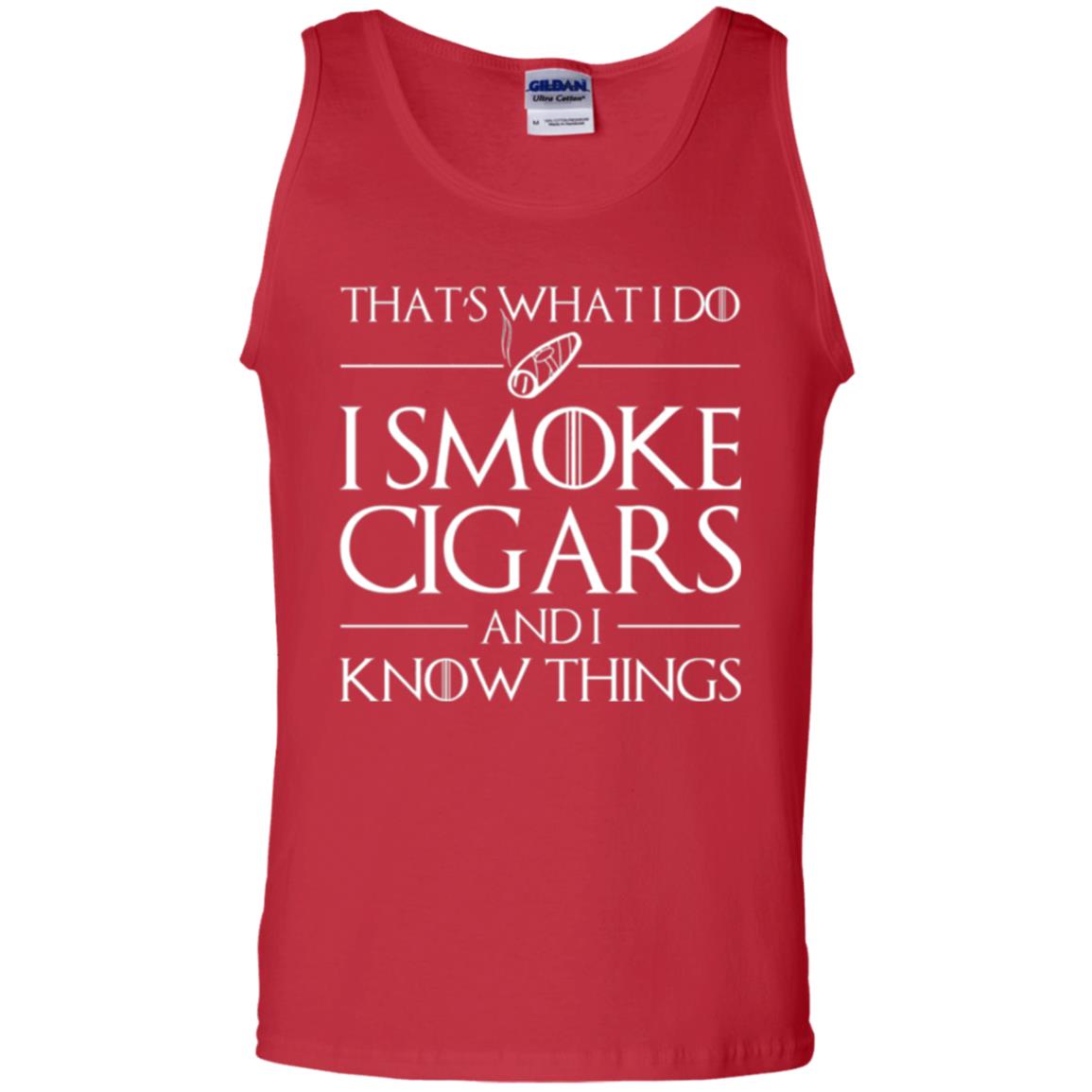 Cigars Lover T-shirt That _s What I Do I Smoke Cigars And I Know Things Red
