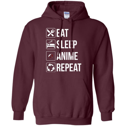 Anime Lovers T-shirt Eat Sleep Anime Repeat Maroon