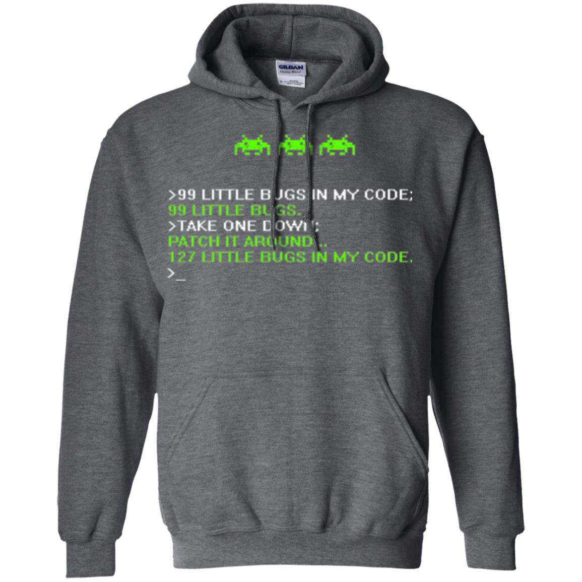 Programmer T-shirt 99 Little Bugs In My Code Dark Heather