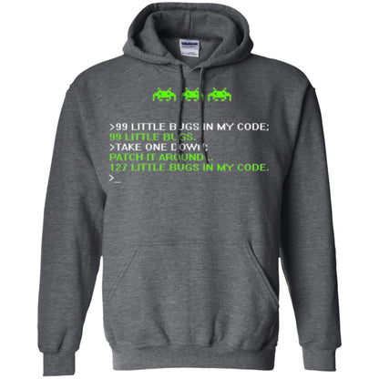 Programmer T-shirt 99 Little Bugs In My Code Dark Heather