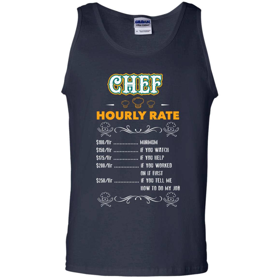 Chef Hourly Rate Cooking Cooker Gift Shirt Navy