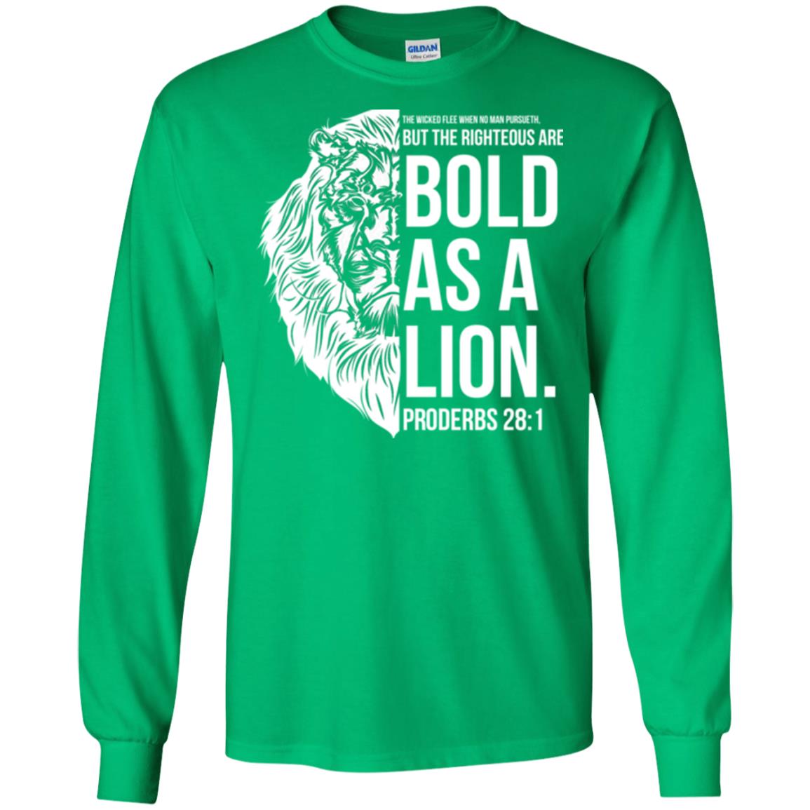 Christian T-shirt Bold As A Lion T-shirt Irish Green