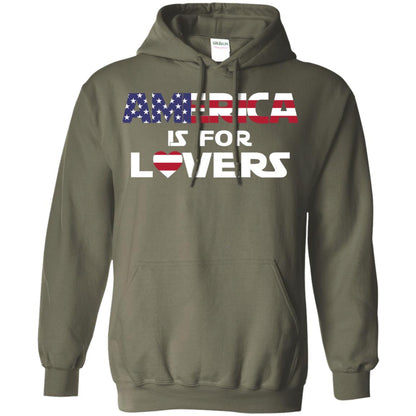 America Is For Lovers Flag Of United States Shirt Military Green