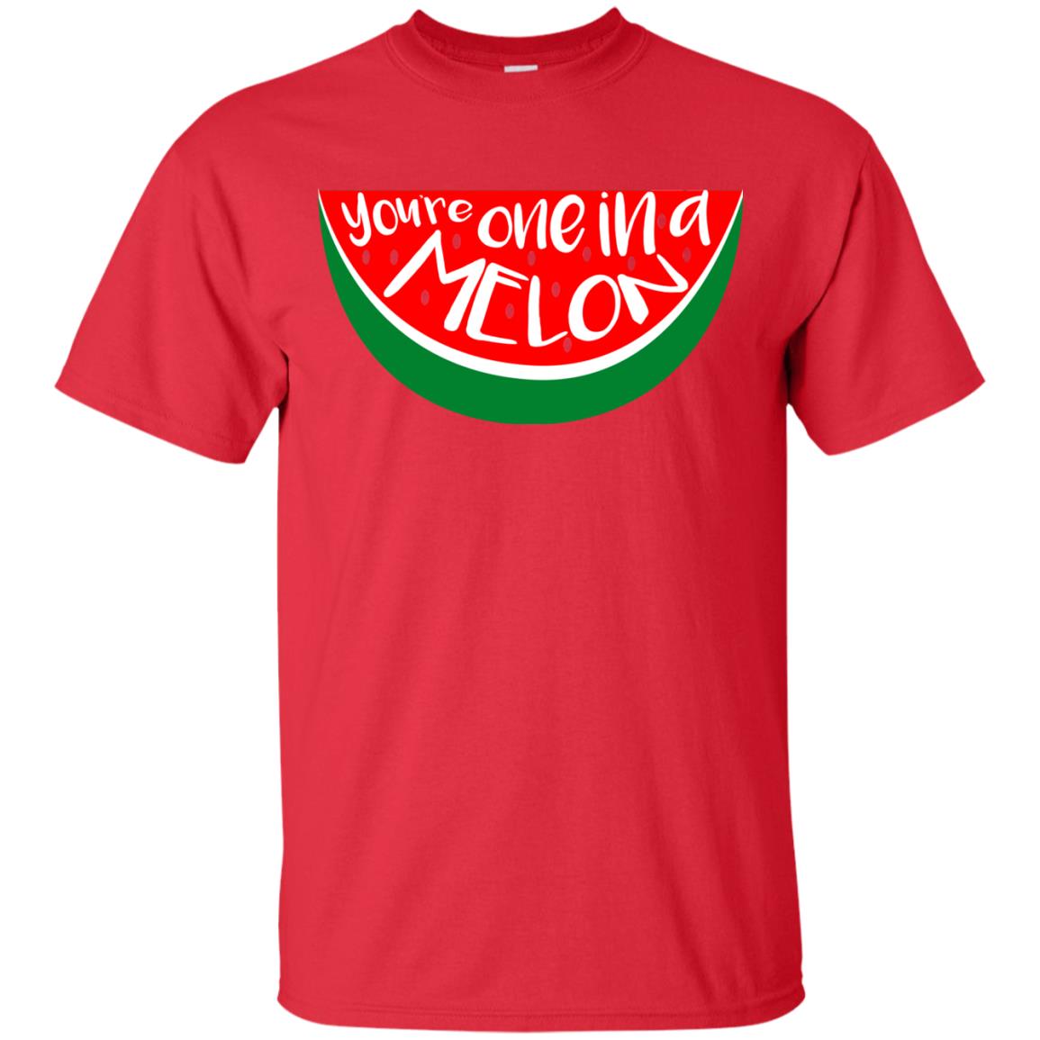 You_re One In A Melon Funny Summer Melon Fruit Shirt Red