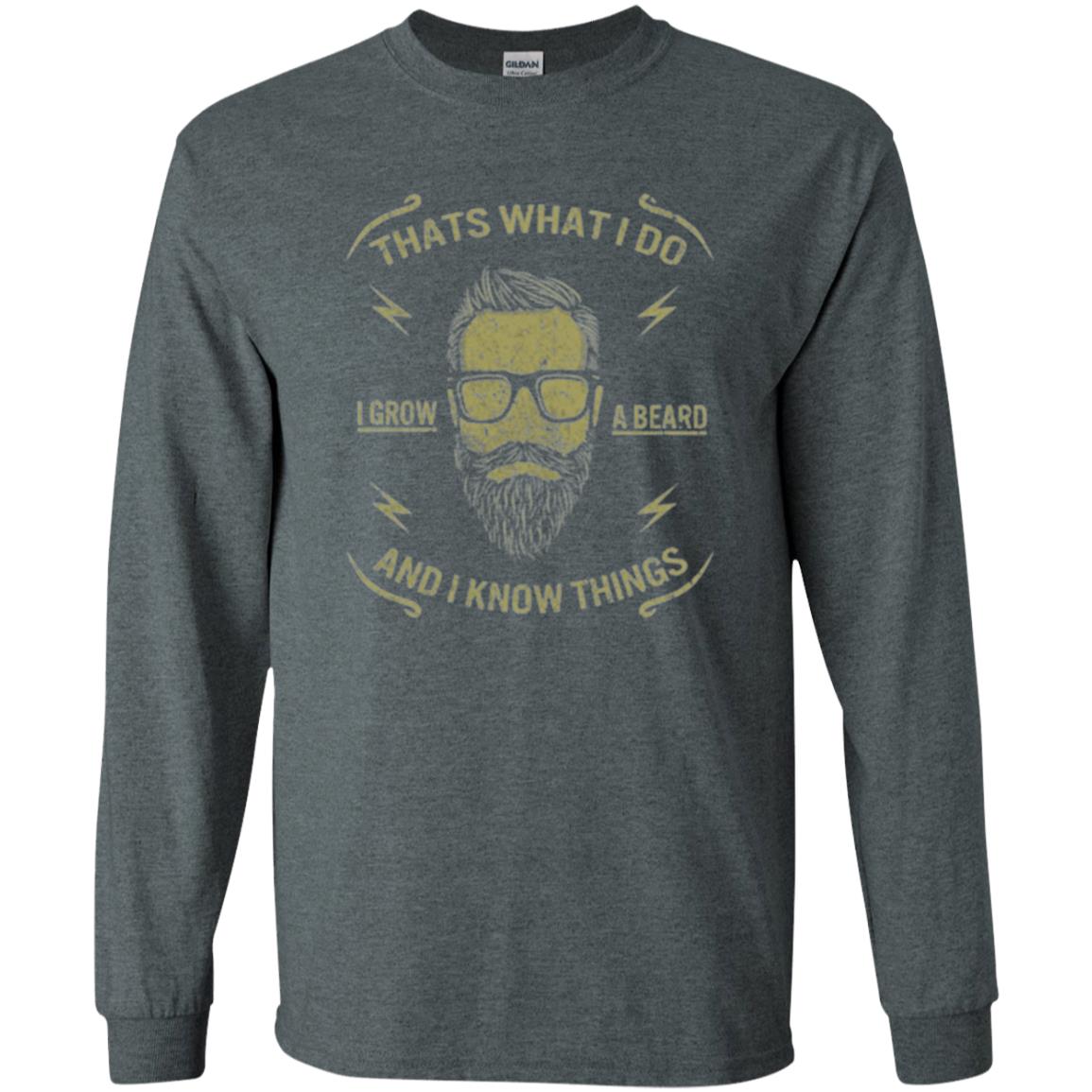 Funny Joke Retro Vintage T-shirt That What I Do I Grow A Beard Dark Heather