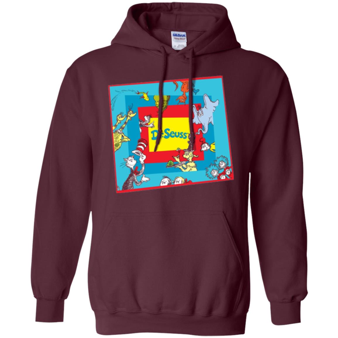 Dr. Seuss Character National Wear Red Day T-shirt Maroon