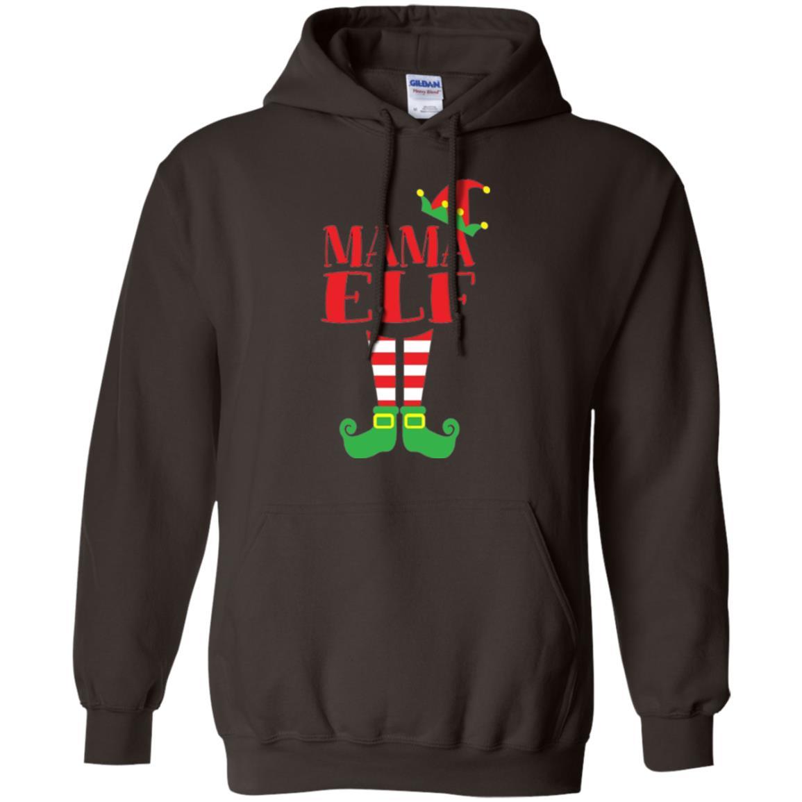 Family Christmas T-shirt Mama Elf T-shirt Dark Chocolate