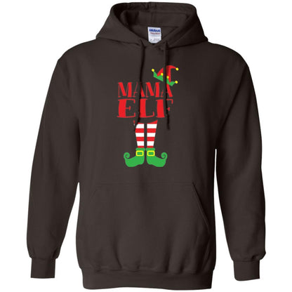 Family Christmas T-shirt Mama Elf T-shirt Dark Chocolate