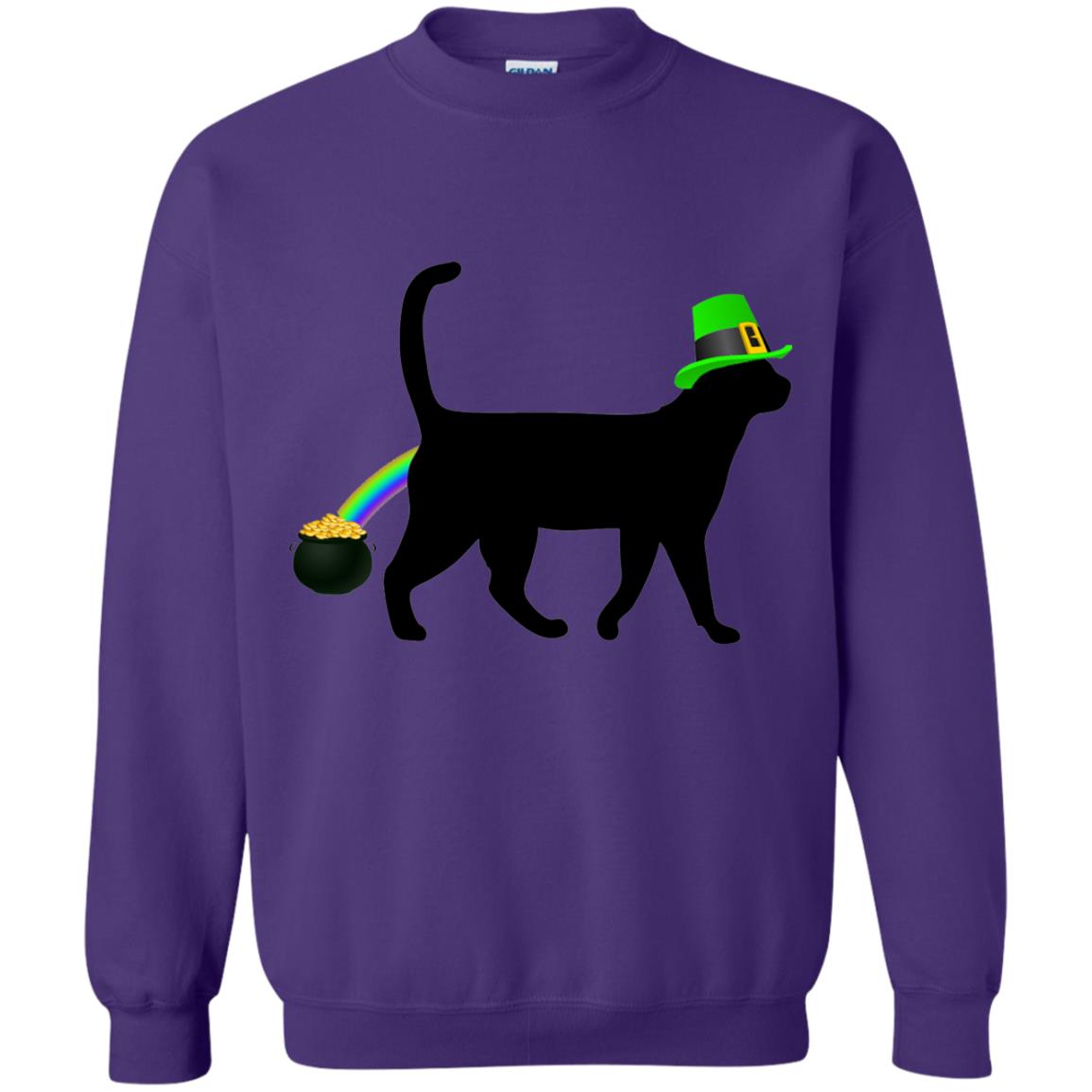 Cat Leprechaun Funny Cat Saint Patrick_s Day T-shirt Purple