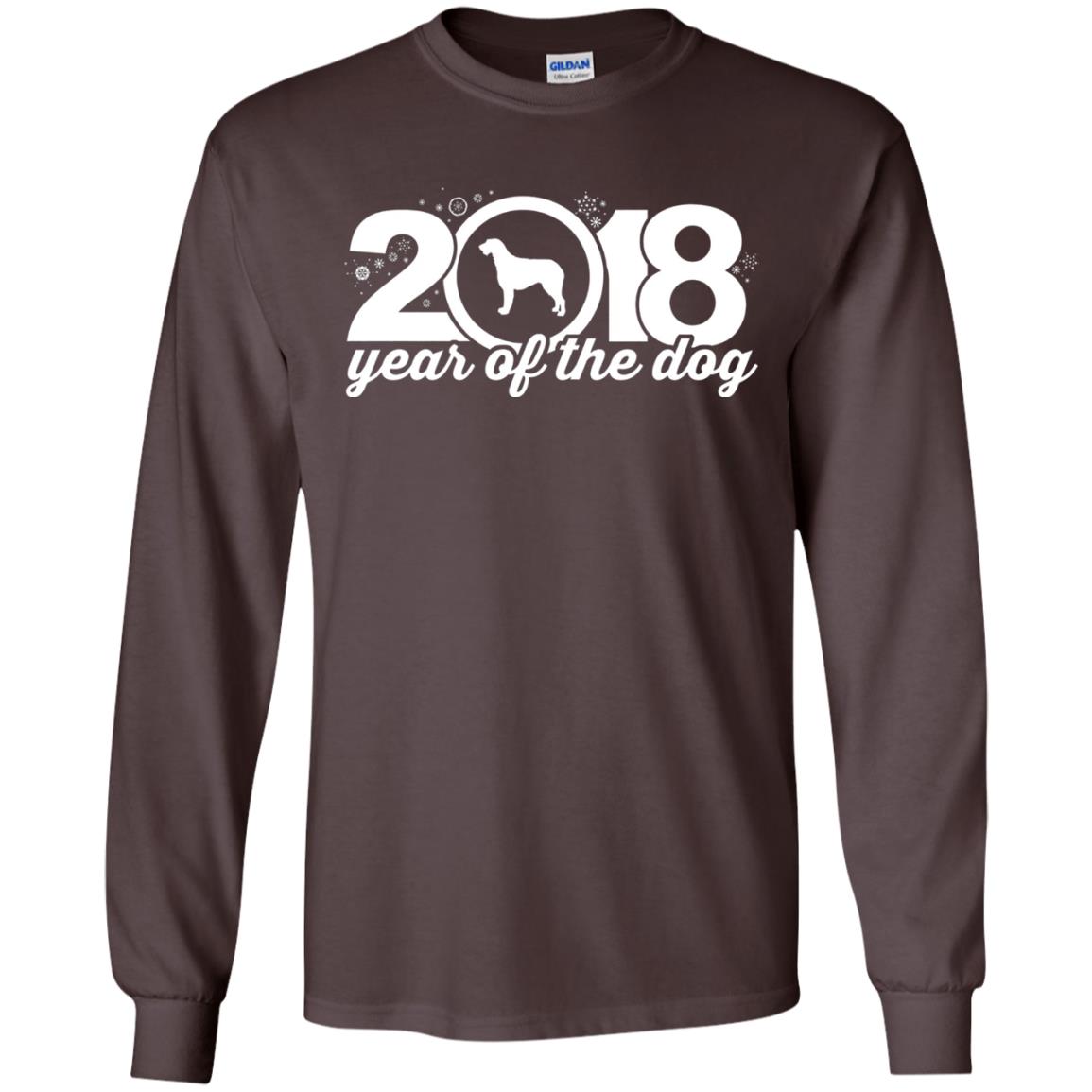 Irish Wolfhound Lover T-shirt 2018 Year Of The Dog New Year Dark Chocolate