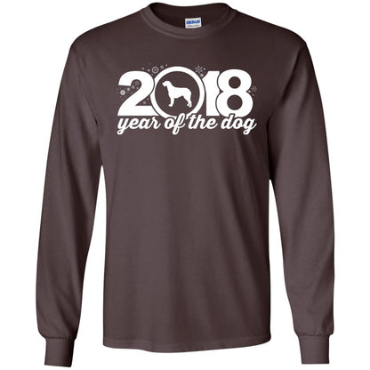 Irish Wolfhound Lover T-shirt 2018 Year Of The Dog New Year Dark Chocolate