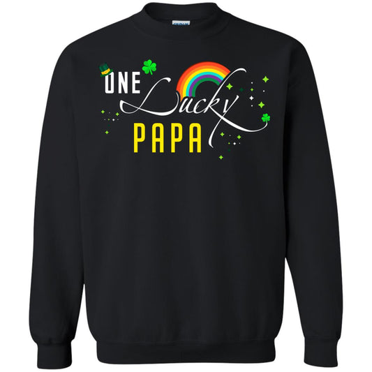 One Lucky Papa St. Patrick_s Day T-shirt Black