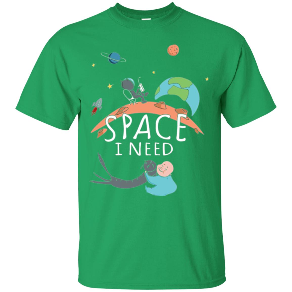 Funny Astronaut Universe Pun T-shirt I Need Space Irish Green