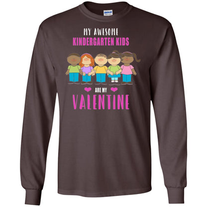 Kindergarten Teacher T-shirt My Awesome Kindergarten Kids Dark Chocolate