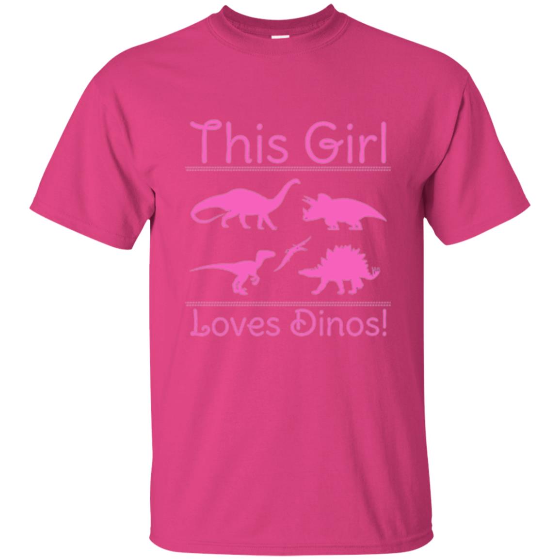 This Girl Loves Dinos Dinosaur T-shirt Heliconia