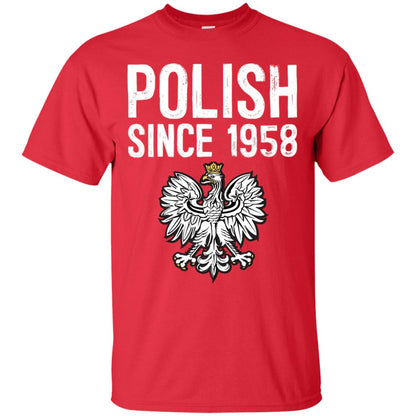 60th Birthday T-shirt Polish Since 1958 Red