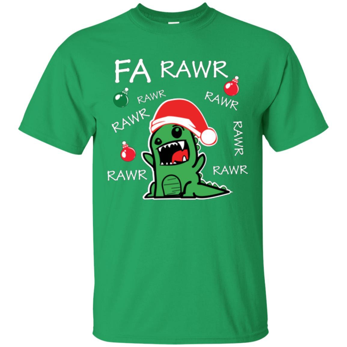 Christmas T-shirt Dinosaur Fa Rawr Irish Green