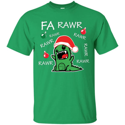 Christmas T-shirt Dinosaur Fa Rawr Irish Green