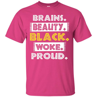 Educated Melanin T-shirt Brains Beauty Black Woke Proud Heliconia