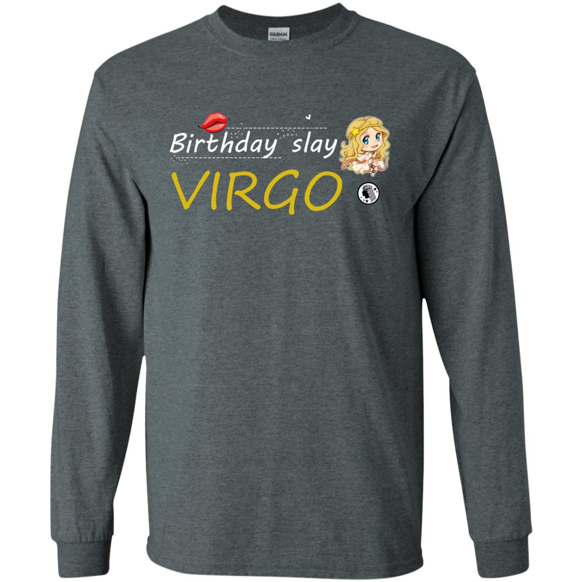 Cute Virgo Girl Birthday Lip Slay T-shirt Dark Heather