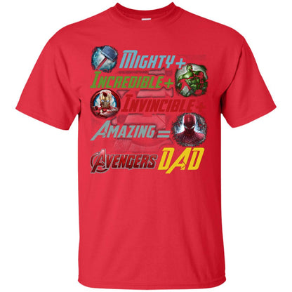 Mighty Incredible Invincible Amazing Dad Movie Fan T-shirt Red
