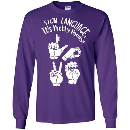 Love T-shirt Sign Language It's Pretty Handy Purple