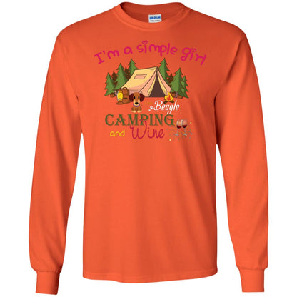 I’m A Simple Girl I Love Beagle Camping And Wine Shirt Orange