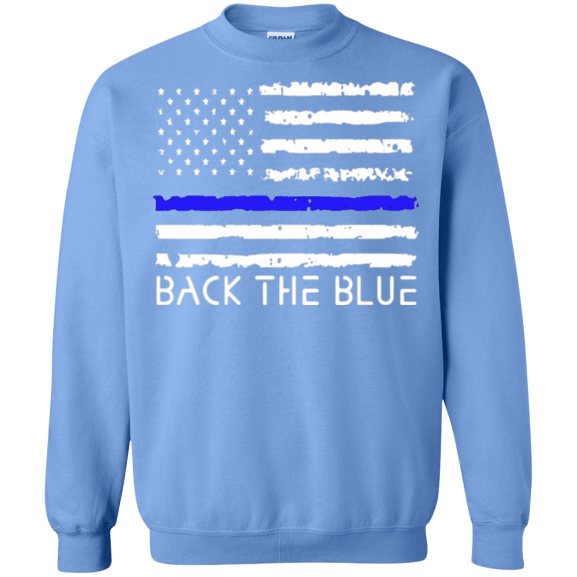 Thin Blue Line T-shirt Back The Blue Carolina Blue