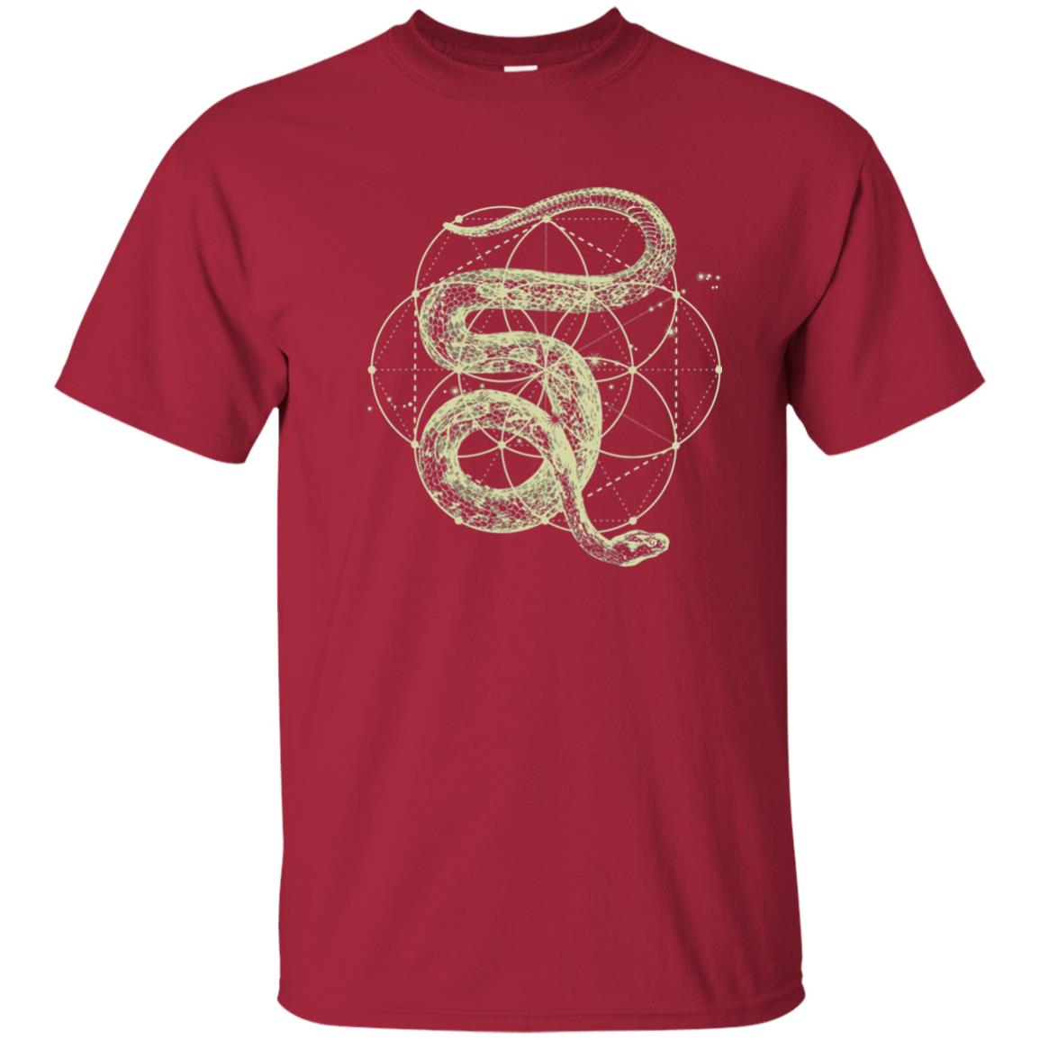 Sacred Geometry Seed Of Life Snake T-shirt Cardinal