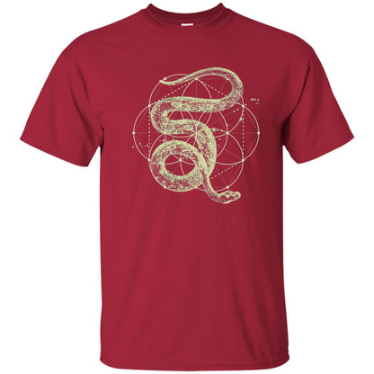 Sacred Geometry Seed Of Life Snake T-shirt Cardinal