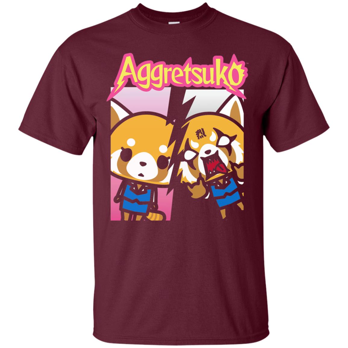 Aggretsuko Split Personality T-shirt Maroon