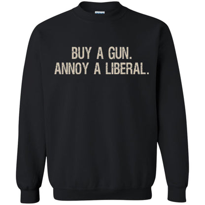 Gun Lovers T-shirt Buy A Gun Annoy A Liberal Black