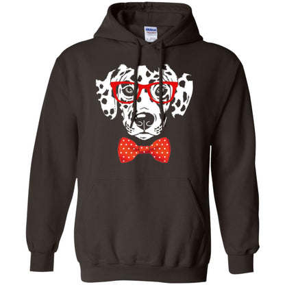 Dog Lover T-shirt Hipster Dog Dalmatian Wearing Glasses Dark Chocolate
