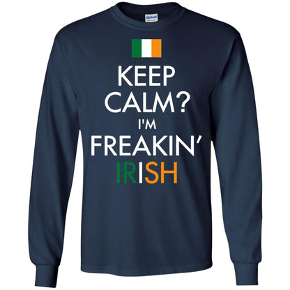 Keep Calm I_m Freakin_ Irish Saint Patrick_s Day Shirt Navy