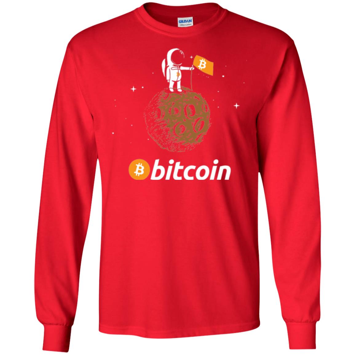 Bitcoin T-shirt Featuring Astronaut Red