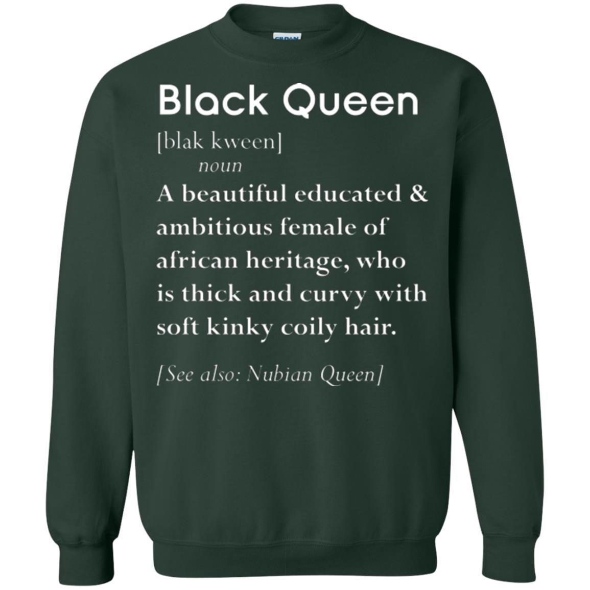 Nubian Queen T-shirt Black Queen Definition Forest Green