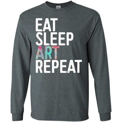 Artist T-shirt Eat Sleep Art Repeat Dark Heather