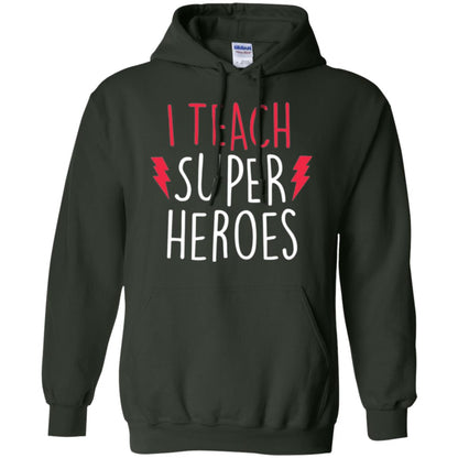 Cute Teacher T-shirt I Teach Super Heroes Forest Green