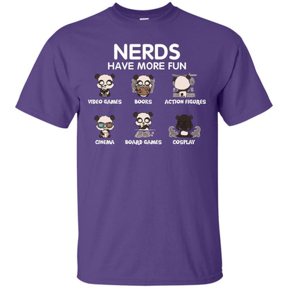 Nerds Have More Fun Video Games Books Action Figures Shirts Purple