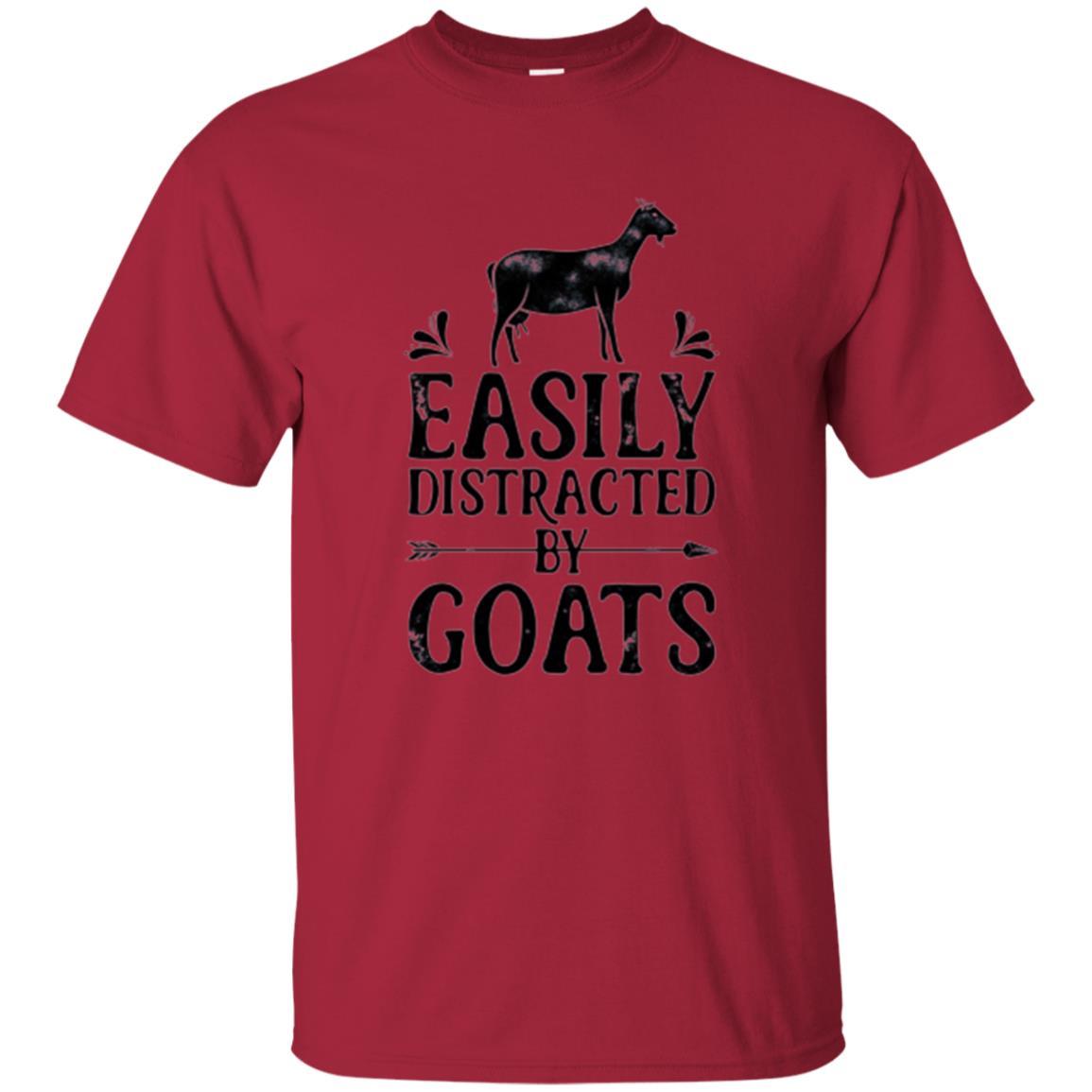 Goat Lover T-shirt Easily Distracted By Goats Cardinal