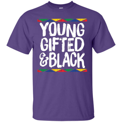 African Pride History Heritage T-shirt Young Gifted And Black Purple