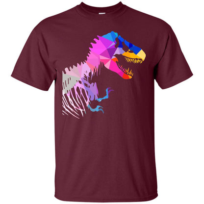 Geometric Abstract Triangular Pattern Dinosaur T-shirt Maroon