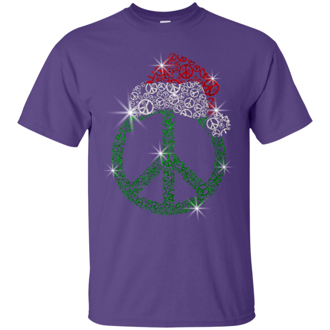 Peace Sign With Santa Ha Christmas Idea Gift Shirt Purple